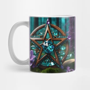 Crystal Wooden Pentacle Mug